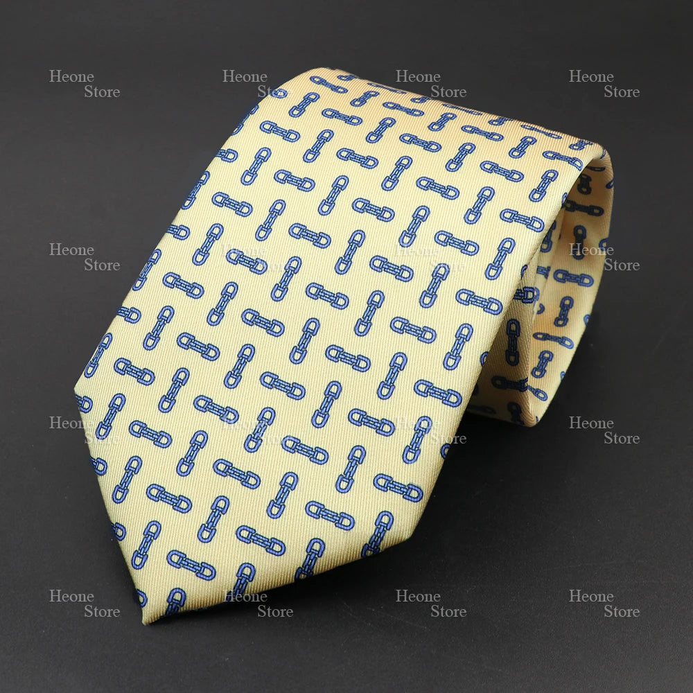 Super Soft Bohemian Silk Polyester Ties For Men Novelty Design Blue Light Color Wedding Office Business Gravata Printed Tie Gift