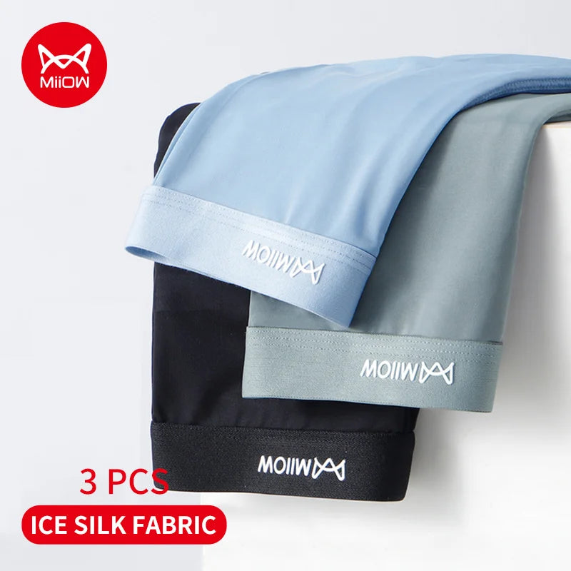 MiiOW: Revolutionary 3-Pack Ice Silk Boxer Briefs – Your Ultimate Comfort Solution