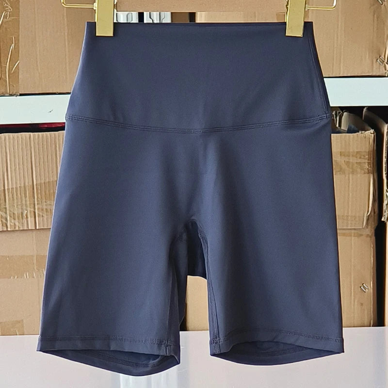 Women Sports Shorts High Waist Yoga Shorts Slim Fit Butt Lift Gym Running High Elastic Nylon Shorts - Surpriseshopper.com