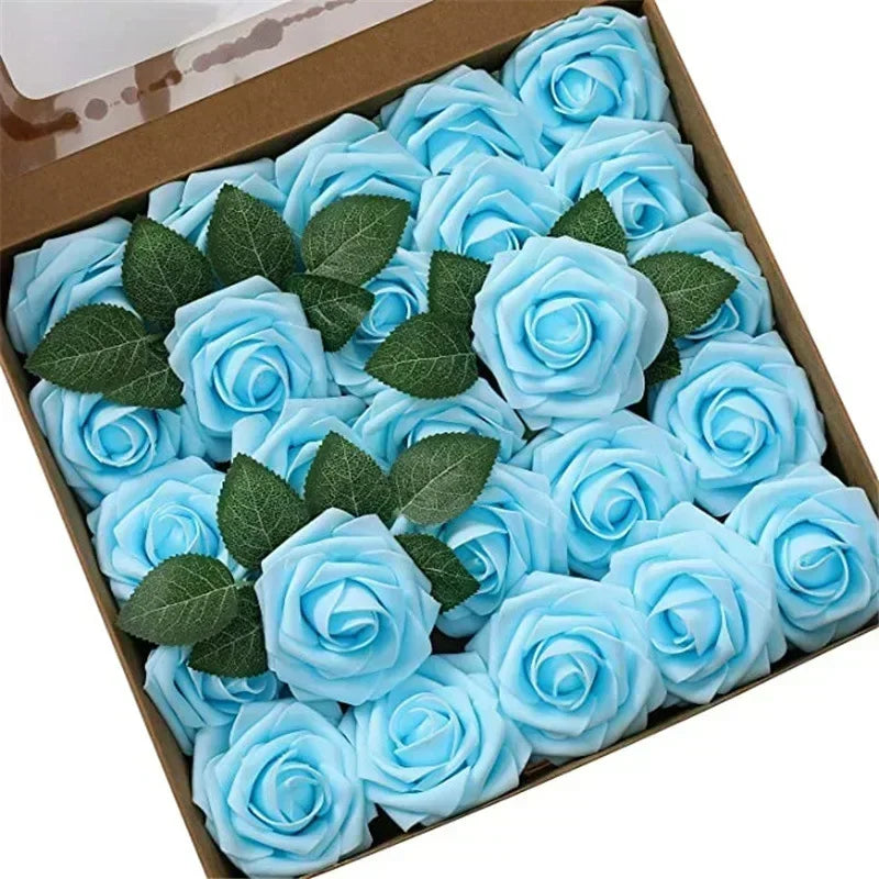 10/25/50Pcs Artificial Rose Flowers Foam Fake Flowers Roses for DIY Wedding Bouquets Party Home Decor Garden Decoration