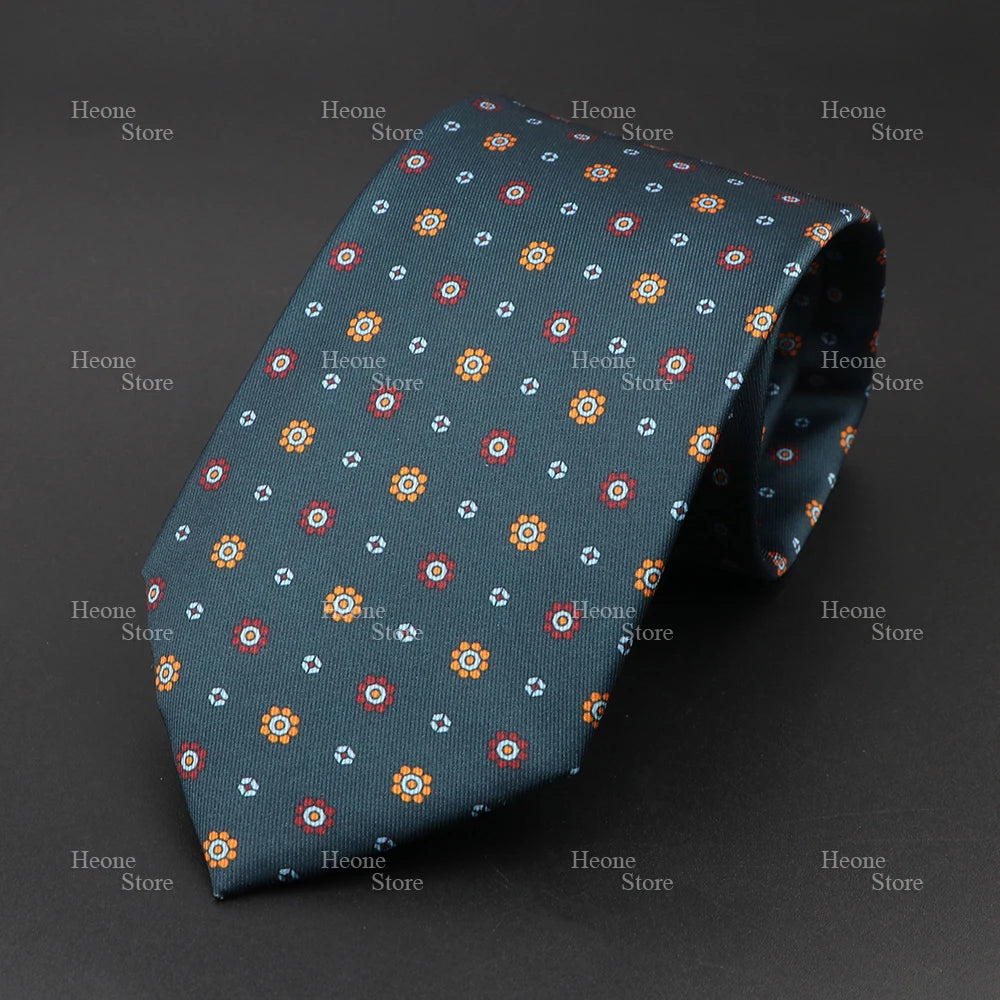 Super Soft Bohemian Silk Polyester Ties For Men Novelty Design Blue Light Color Wedding Office Business Gravata Printed Tie Gift