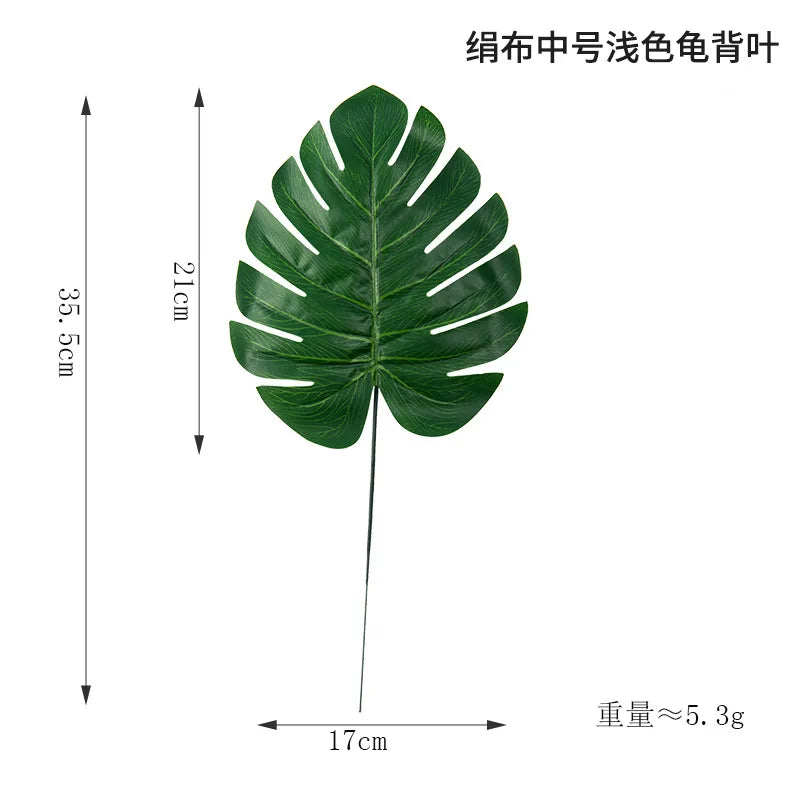 Artificial Tropical Monstera Kwai Palm Tree Leaves Home Garden Decoration Fake Plants Photography Background plante artificielle