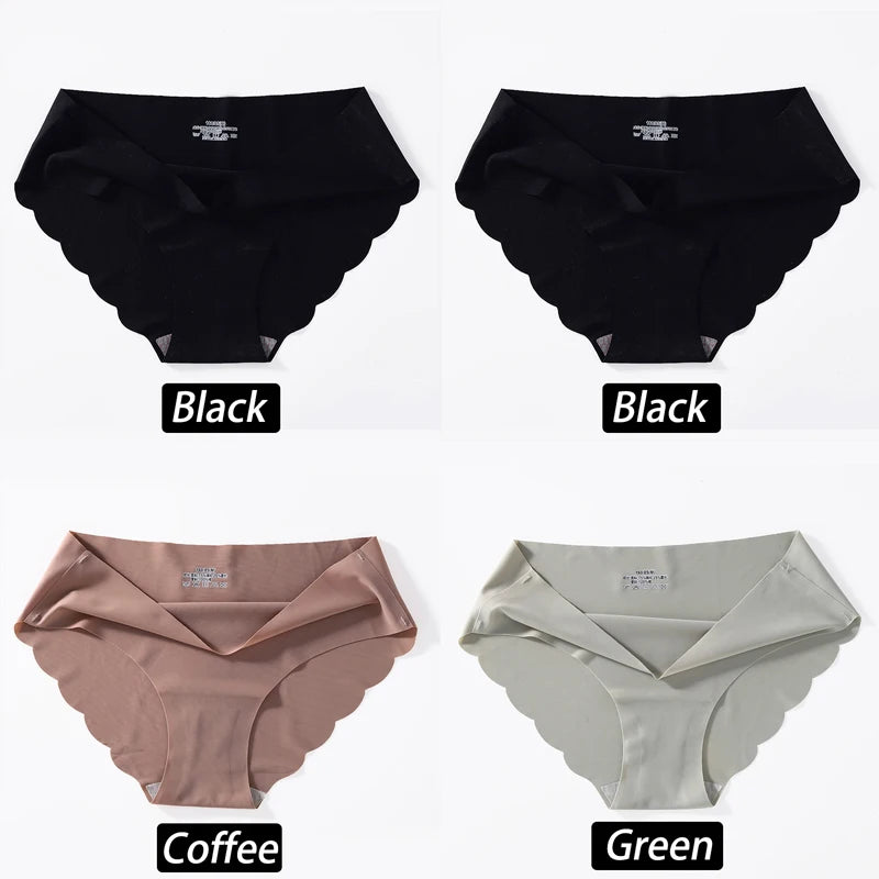 4PCS/Set Seamless Silk Briefs Sexy Panties For Women