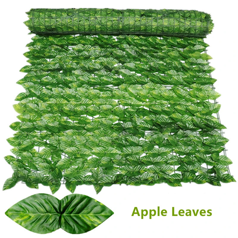 Artificial Leaf Fence Panels 4/3/2/1m Long  Faux Ivy Hedge Fake Leaves Privacy Fence  Garden Fence Balcony Terrace Patio Screen