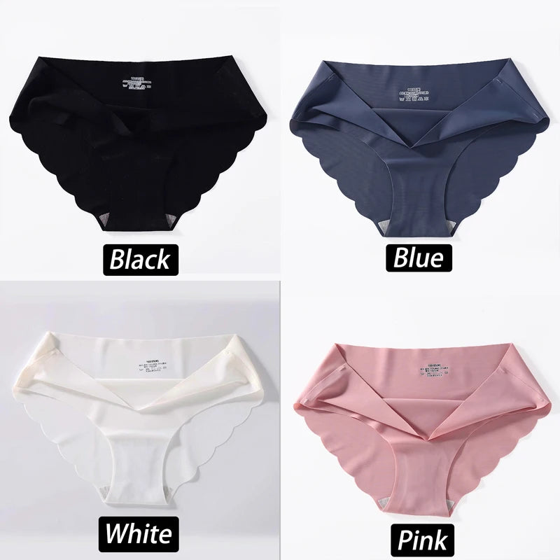 4PCS/Set Seamless Silk Briefs Sexy Panties For Women