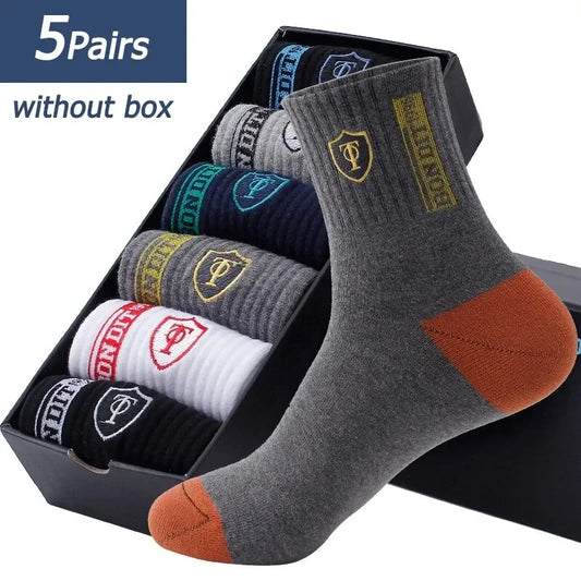 1 or 5 PairsMen's SportFlex: Ultimate Performance Sports Socks – Your Summer Athletic Essential