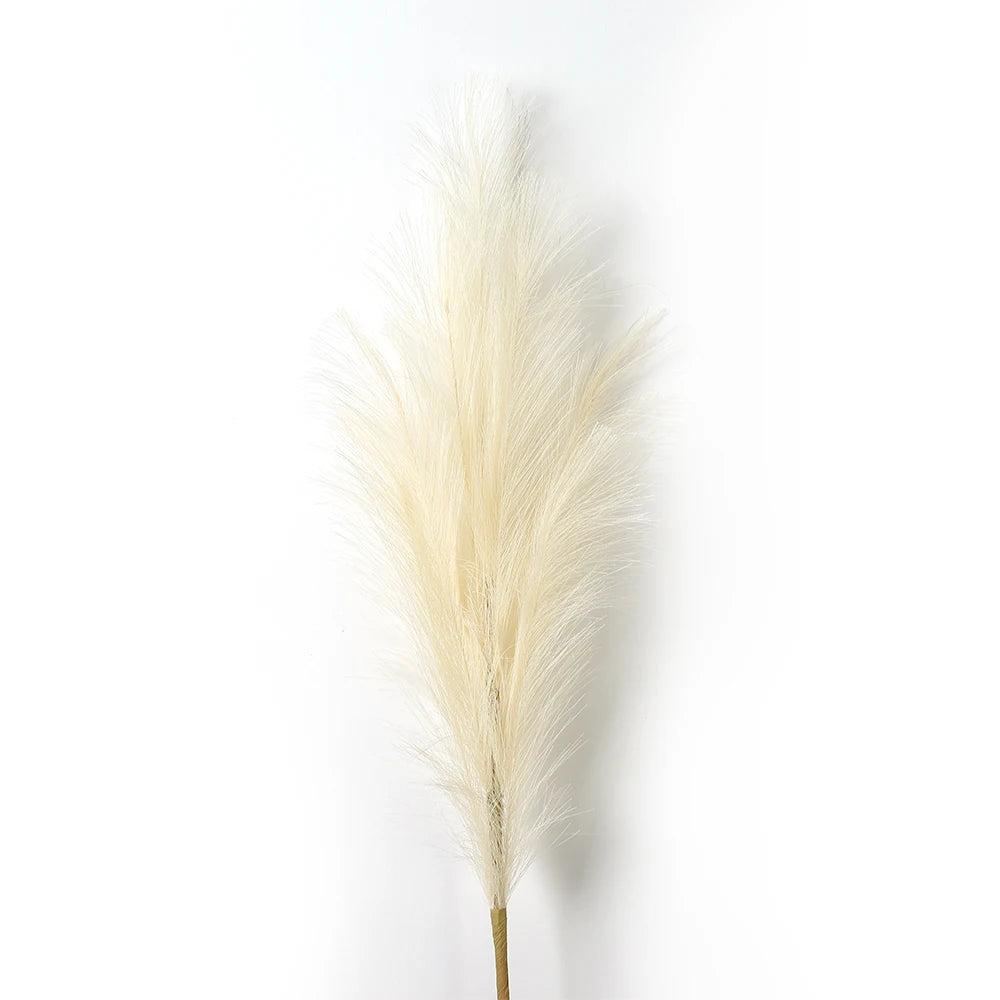 1Pcs Faux Pampas Grass Decor Plume Grass Artificial Phragmites australis Vase Decorations Fake Reeds Plants Everlasting Flowers