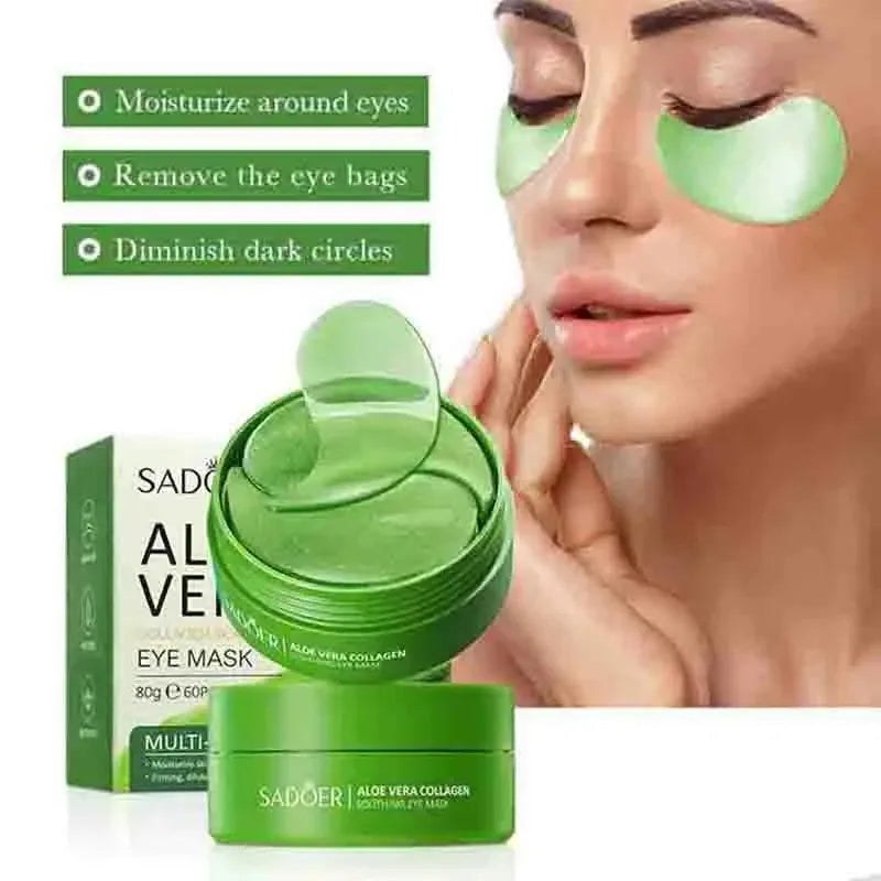 60pcs Aloe Vera Collagen Eye Mask Anti Dark Circles Eyes Bags Moisturizing Anti-Wrinkles Eye Patches Eyes Skin Care Products - Surpriseshopper.com