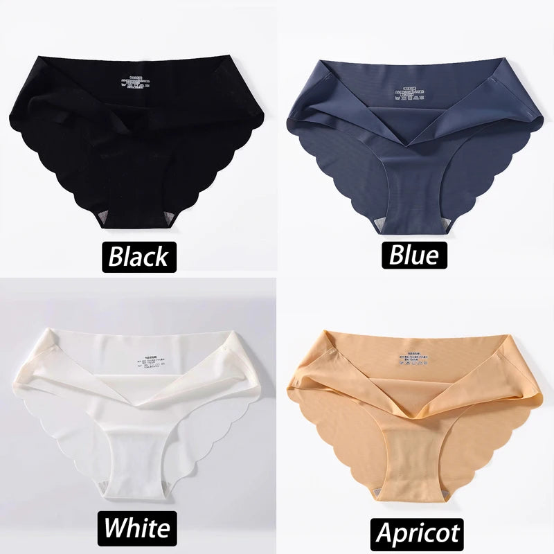 4PCS/Set Seamless Silk Briefs Sexy Panties For Women