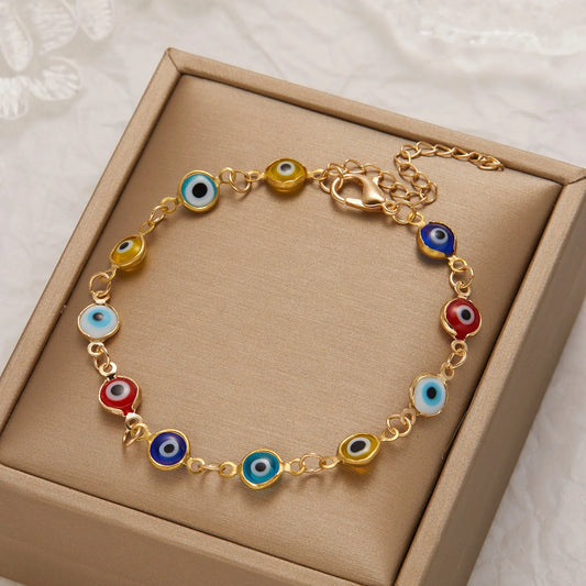 Jewelry Trend Fashionable Design Devil Eye Bracelet Retro And Simple Personality Oil Dripping Eye Bracelet Jewelry