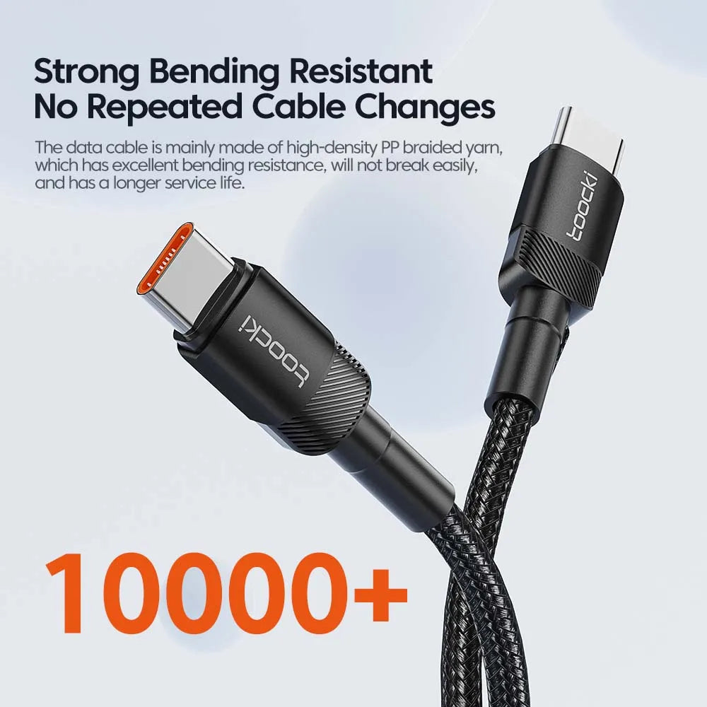 Toocki 100W Type C to USB C Cable PD 3.0 Quick Charge 4.0 Fast Charging Type C to Type C for iPhone 15 Macbook Samsung Xiaomi - Surpriseshopper.com