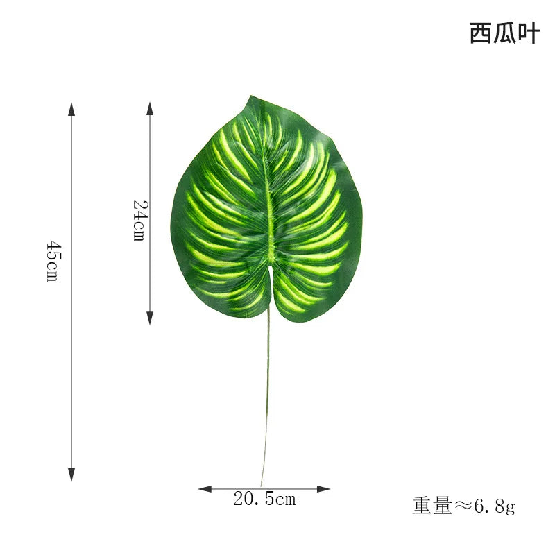 Artificial Tropical Monstera Kwai Palm Tree Leaves Home Garden Decoration Fake Plants Photography Background plante artificielle