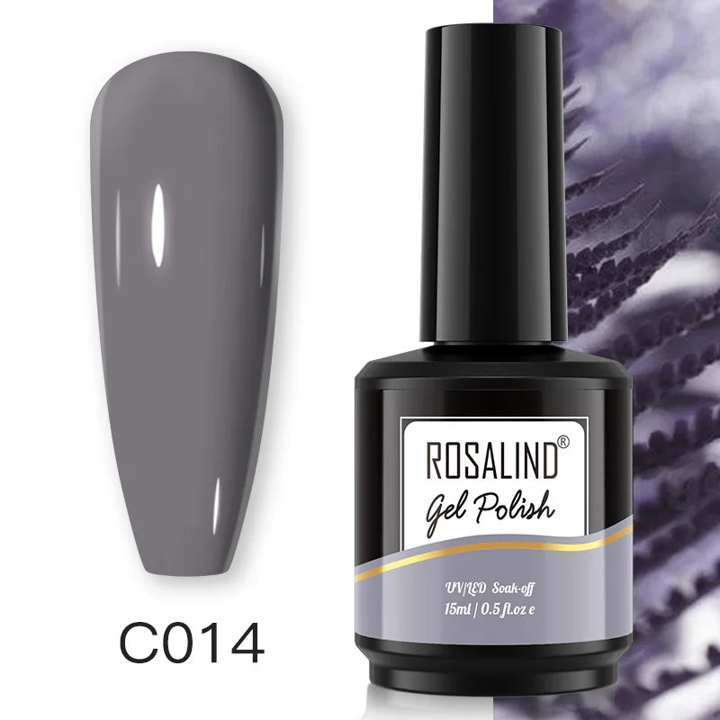 ROSALIND 15ML Pure Colors Nail Polish For Art Manciure Design Gel Nail Base Top Coat Semi Permanent Soak Off UV Gel Nail Varnish - Surpriseshopper.com