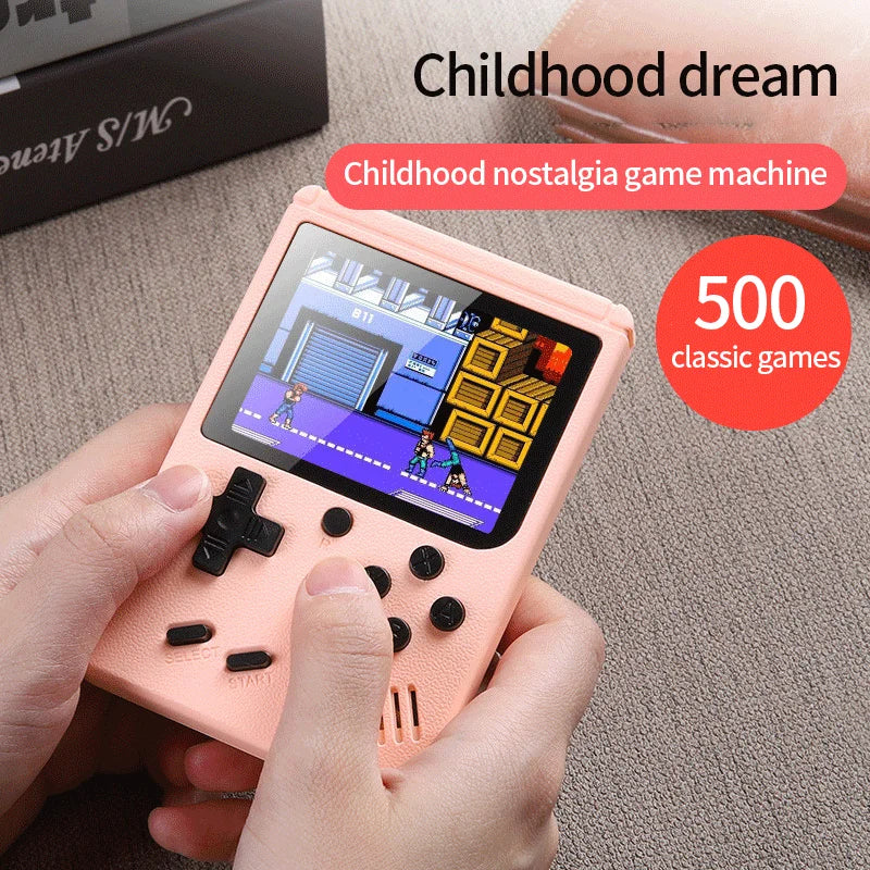 Retro Portable Mini Handheld Video Game Console 8 Bit 3.0 Inch Color LCD Kids Color Game Player Built in 500 Games - Surpriseshopper.com