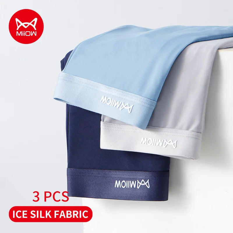 MiiOW: Revolutionary 3-Pack Ice Silk Boxer Briefs – Your Ultimate Comfort Solution