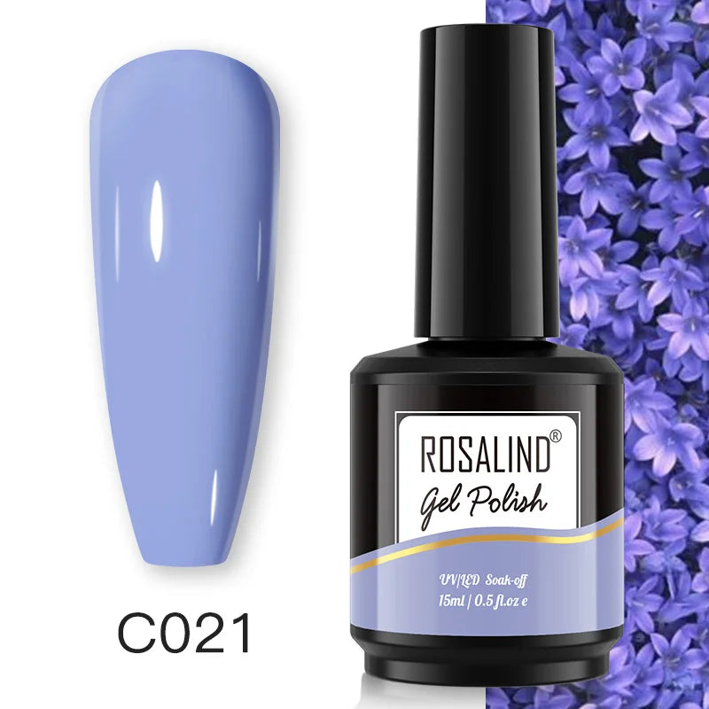 ROSALIND 15ML Pure Colors Nail Polish For Art Manciure Design Gel Nail Base Top Coat Semi Permanent Soak Off UV Gel Nail Varnish - Surpriseshopper.com