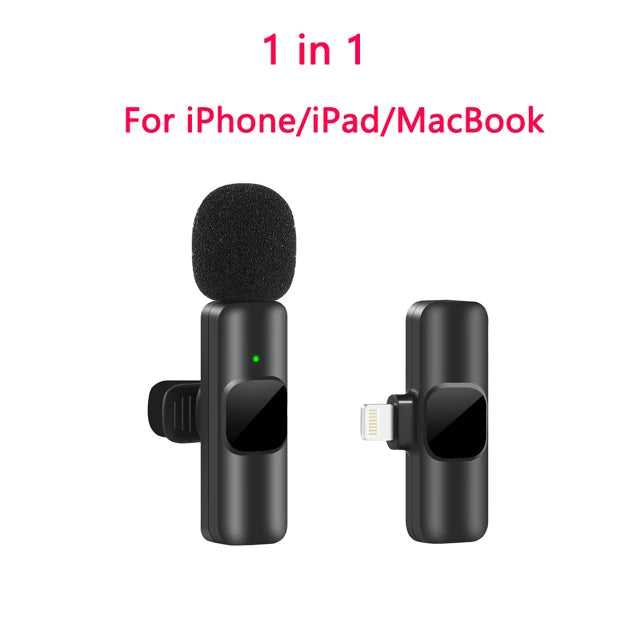 New Wireless Lavalier Microphone Portable Audio Video Recording Mini Mic for iPhone Android Live Broadcast Gaming Phone Mic - Surpriseshopper.com