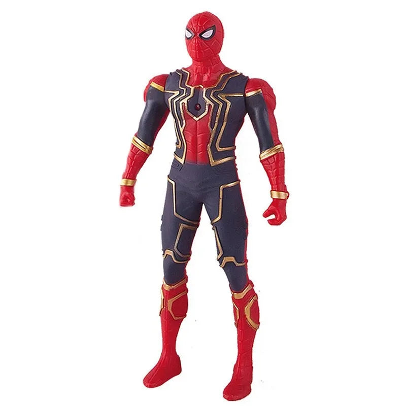 17 Cm Children Toys Marvel Anime Figures Spiderman Hulk Action Figure Iron Man Cartoon Kids Toy Christmas Gift Glow Doll Hobbies