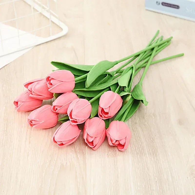 5PCS 35CM Artificial Tulip Flower Bouquet Home Garden Decoration Flowers for Wedding Ceremony Decor Mother's Day Gift Bouquet