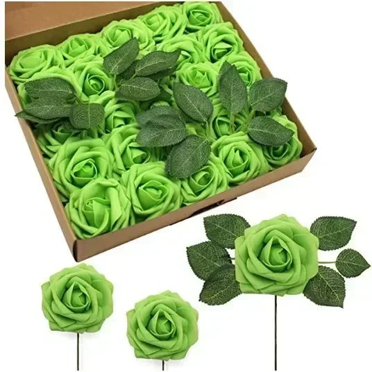 10/25/50Pcs Artificial Rose Flowers Foam Fake Flowers Roses for DIY Wedding Bouquets Party Home Decor Garden Decoration