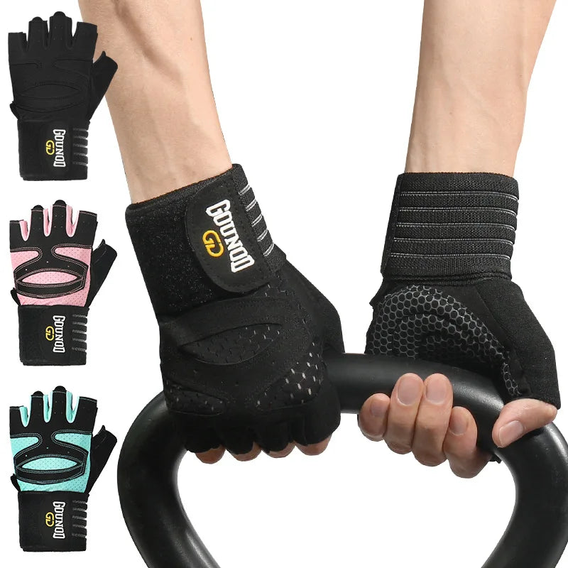 GOUNOD: Breathable Anti-Slip Weightlifting Gloves with Wristband Support