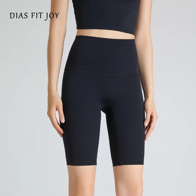 DIAS FIT JOY Women's yoga buttocks line lulu tight yoga pants lifting buttocks high waist fitness quick drying shorts - Surpriseshopper.com