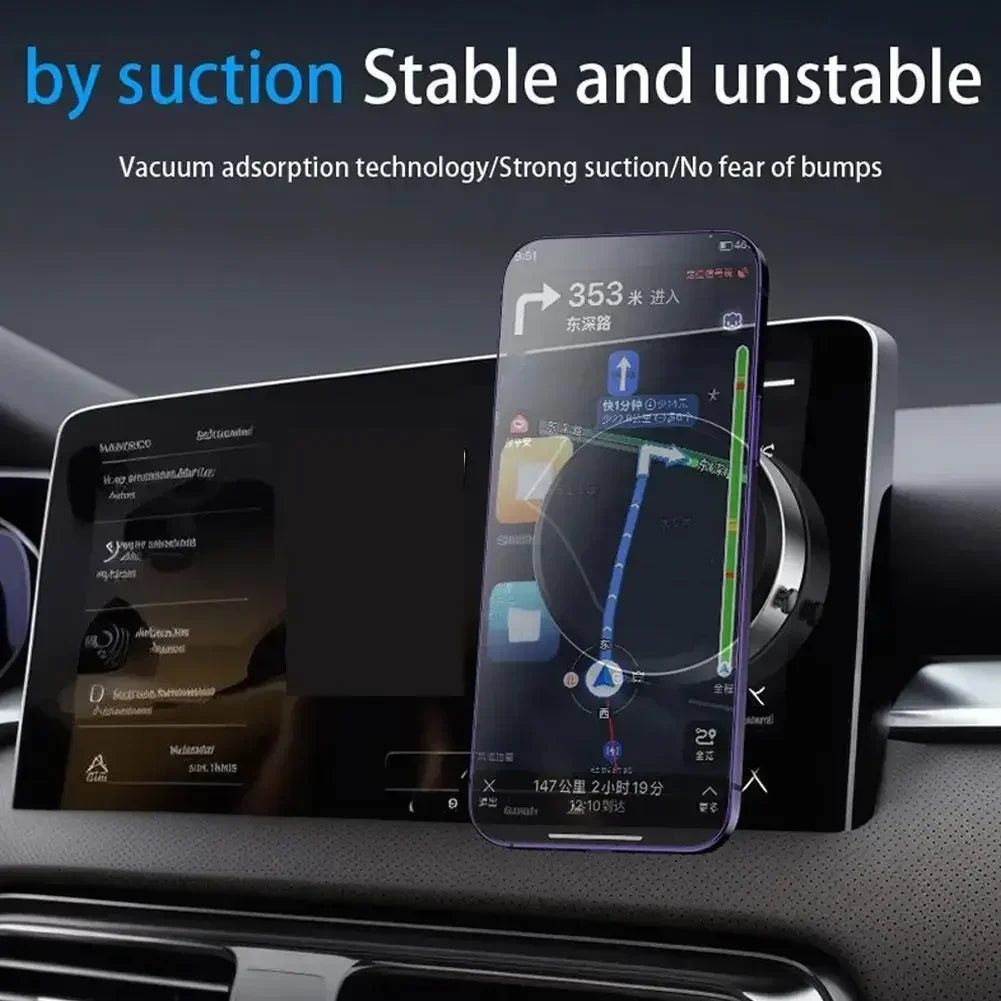 Vacuum Adsorption Car Phone Holder Mount Display Screen Glass Navigation Lazy Person Double-sided Magnetic Suction Phone Holder