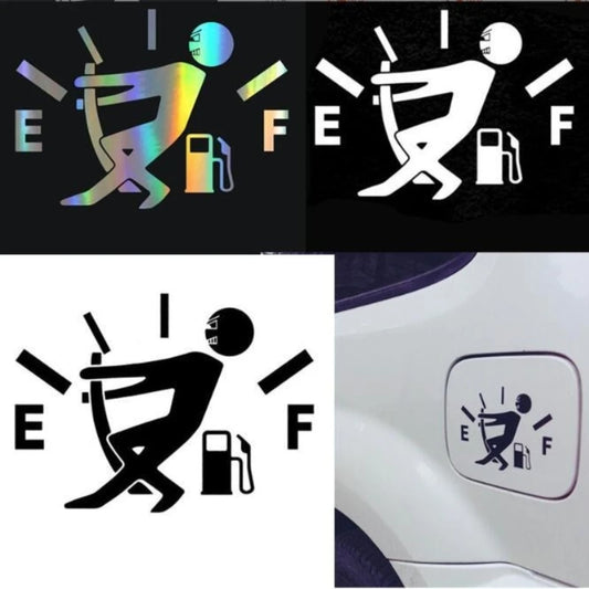 Fuel Tank Cap Sticker, Personalized Car Sticker, Funny Fuel Explosion Gauge Sticker, Low Fuel Level Reflective Sticker