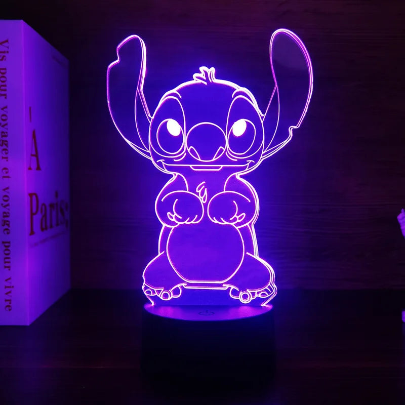 3D Illusion Stitch Night Light with Remote Control and Smart Touch Room Decor Lamp Birthday Valentine's Day Christmas Gifts