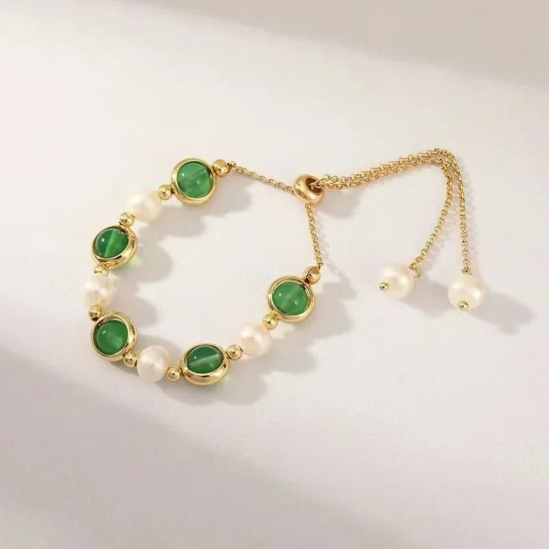 SnakeGem: Luxurious 4-Piece Green Gemstone Bangle Set – Your Ultimate Party Accessory