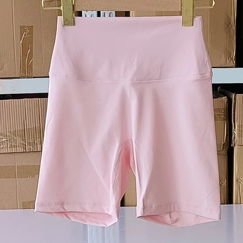 Women Sports Shorts High Waist Yoga Shorts Slim Fit Butt Lift Gym Running High Elastic Nylon Shorts Surpriseshopper.com