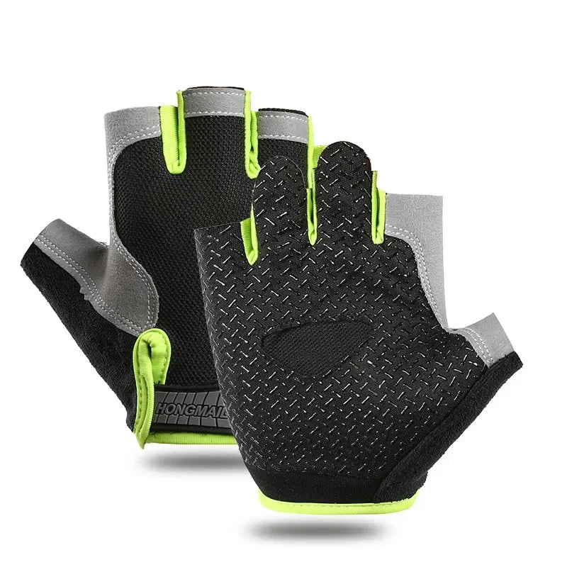 Half Finger Cycling Gloves Men Women Anti Slip Shock Breathable Summer Bicycle Gloves Fingerless Sports Gym Training Bike Gloves