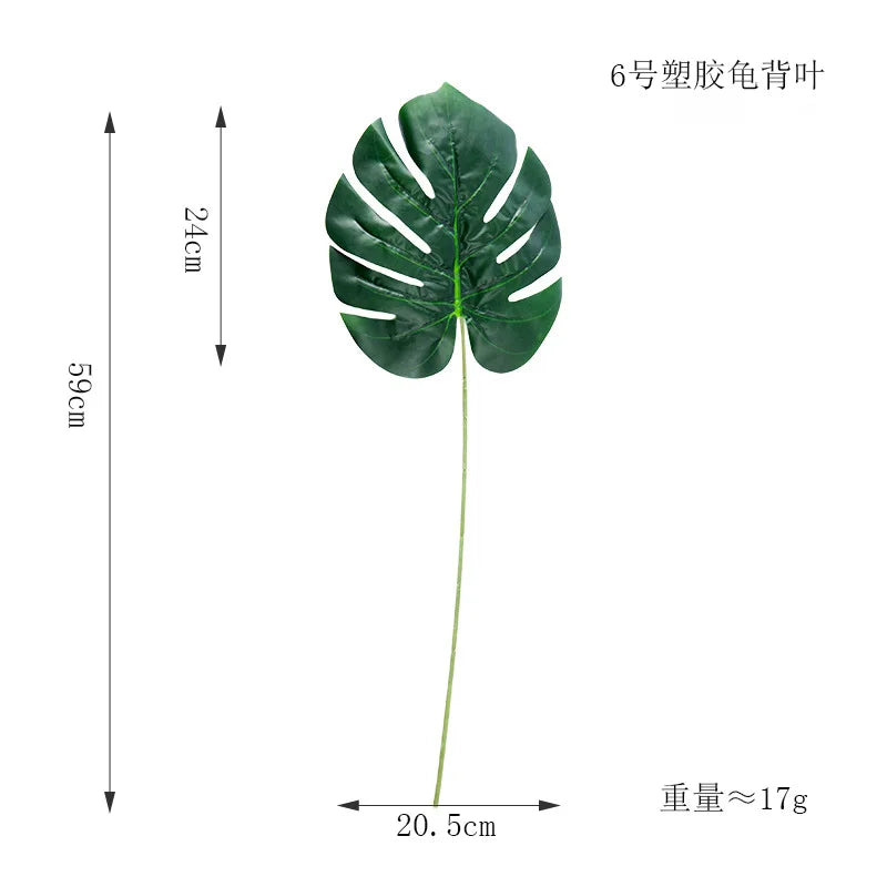 Artificial Tropical Monstera Kwai Palm Tree Leaves Home Garden Decoration Fake Plants Photography Background plante artificielle