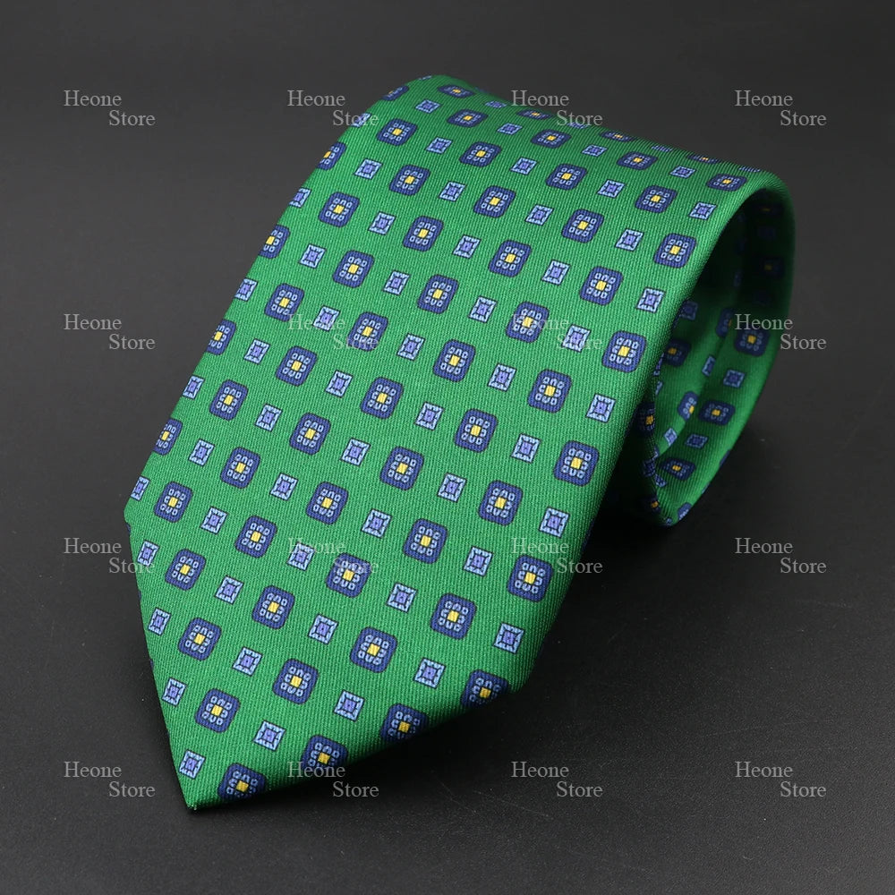 Super Soft Bohemian Silk Polyester Ties For Men Novelty Design Blue Light Color Wedding Office Business Gravata Printed Tie Gift