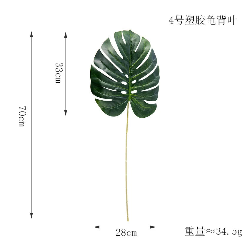 Artificial Tropical Monstera Kwai Palm Tree Leaves Home Garden Decoration Fake Plants Photography Background plante artificielle