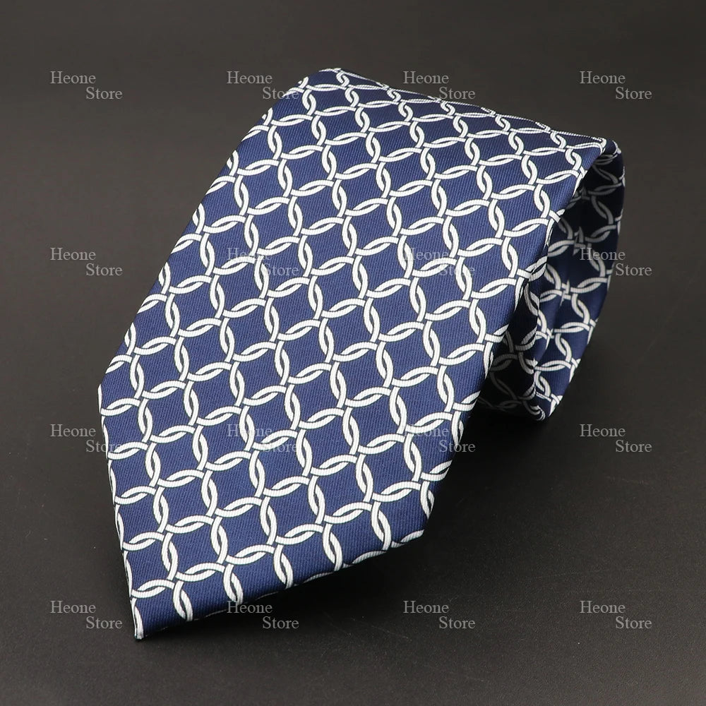 Super Soft Bohemian Silk Polyester Ties For Men Novelty Design Blue Light Color Wedding Office Business Gravata Printed Tie Gift