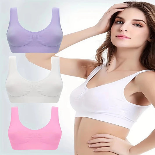 Sexy women push up BREAST bra big size backless bras plus size wireless brassiere breathable seamless bra 1pcs wfws01