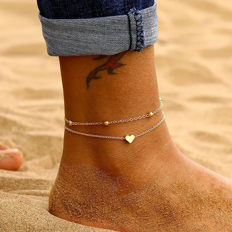 HeartCharm: Adorable Simple Heart Anklet – The Perfect Gift for Every Occasion!