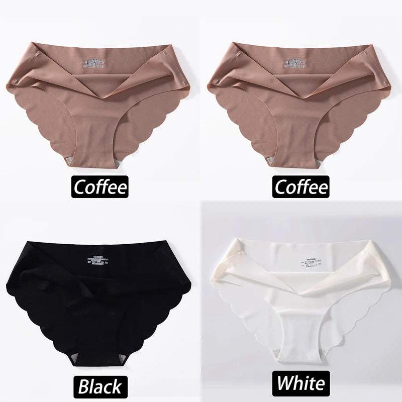 4PCS/Set Seamless Silk Briefs Sexy Panties For Women