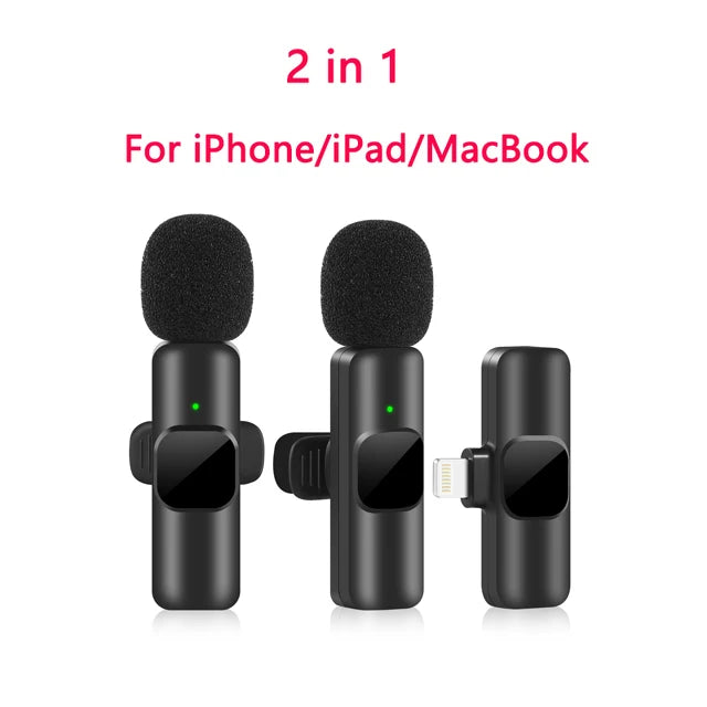 New Wireless Lavalier Microphone Portable Audio Video Recording Mini Mic for iPhone Android Live Broadcast Gaming Phone Mic - Surpriseshopper.com