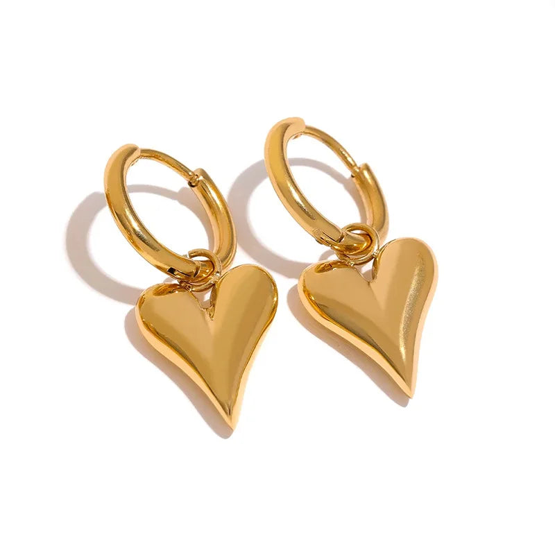 Fashionable Love Earrings Ins Style Personalized Peach Heart Earrings Travel Versatile Earrings Jewelry