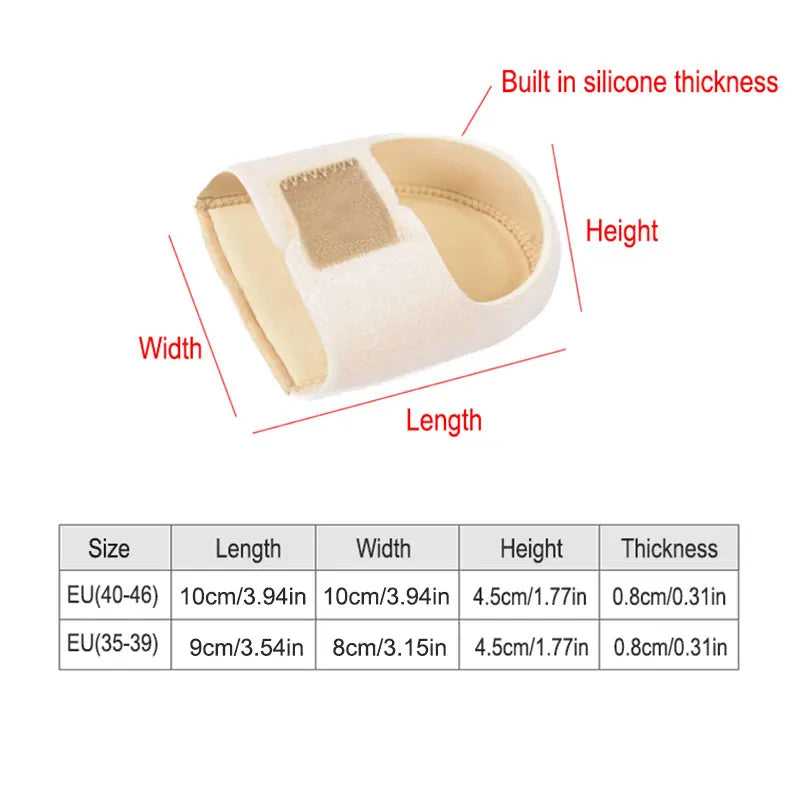 1 Pair Silicone Heel Pads, Shock Absorption, Relieving Leg Pressure, Adjustable Straps, Prevent Slipping Insoles