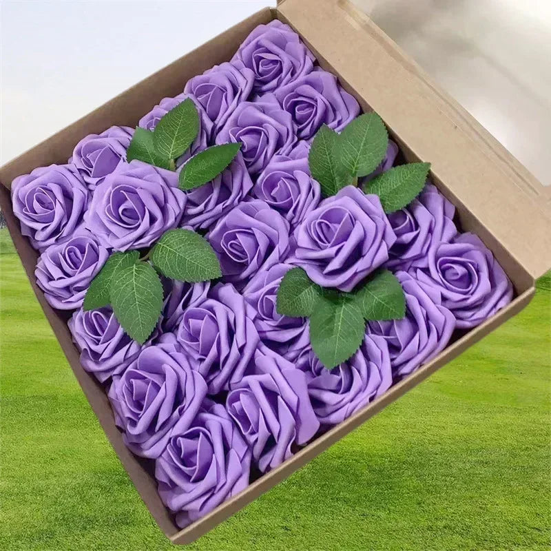 10/25/50Pcs Artificial Rose Flowers Foam Fake Flowers Roses for DIY Wedding Bouquets Party Home Decor Garden Decoration