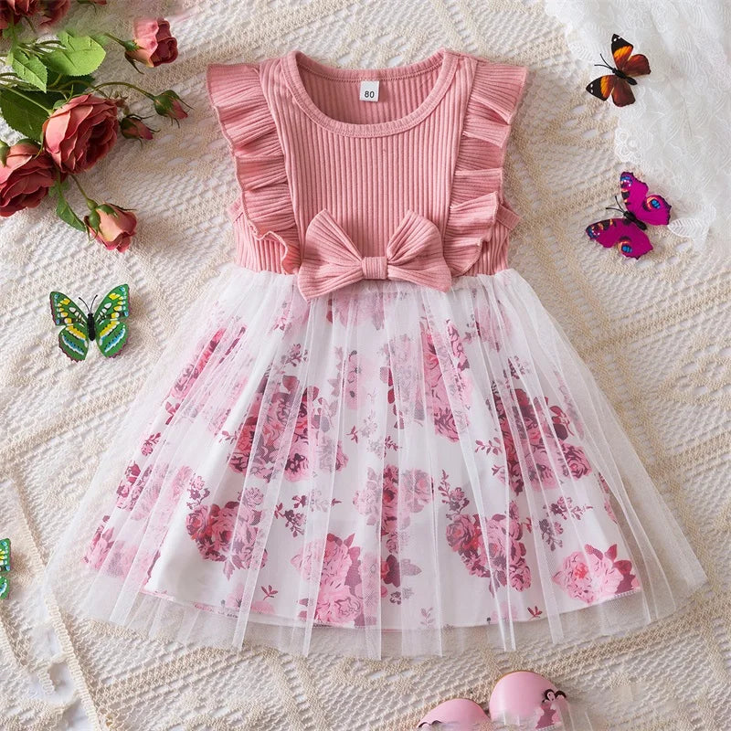 Toddler 12M-5Y Girl Lace Wedding Party Dress Kids Baby Tulle Birthday Princess Tutu Prom Child Christmas New Year Party Costume