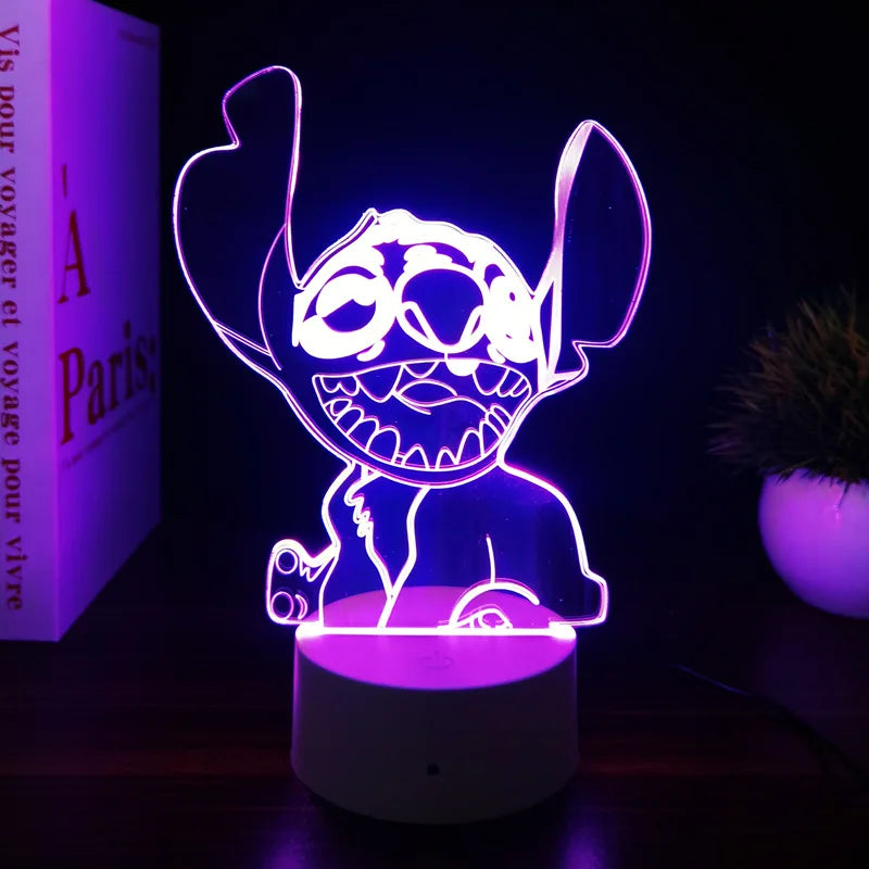 3D Illusion Stitch Night Light with Remote Control and Smart Touch Room Decor Lamp Birthday Valentine's Day Christmas Gifts