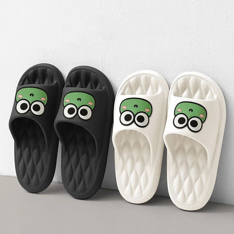 Summer Beach Slides Bathroom Anti Slip Slipper Non-Slip Home Flip Flops Cartoon Frog Soft Sandals - Surpriseshopper.com