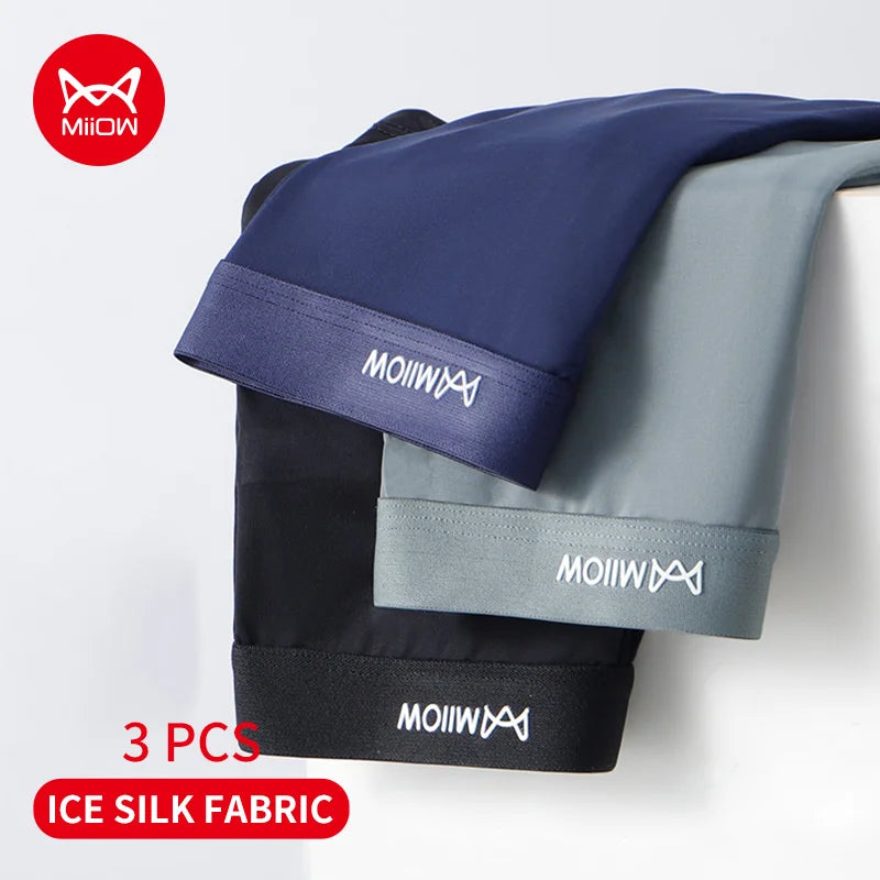 MiiOW: Revolutionary 3-Pack Ice Silk Boxer Briefs – Your Ultimate Comfort Solution