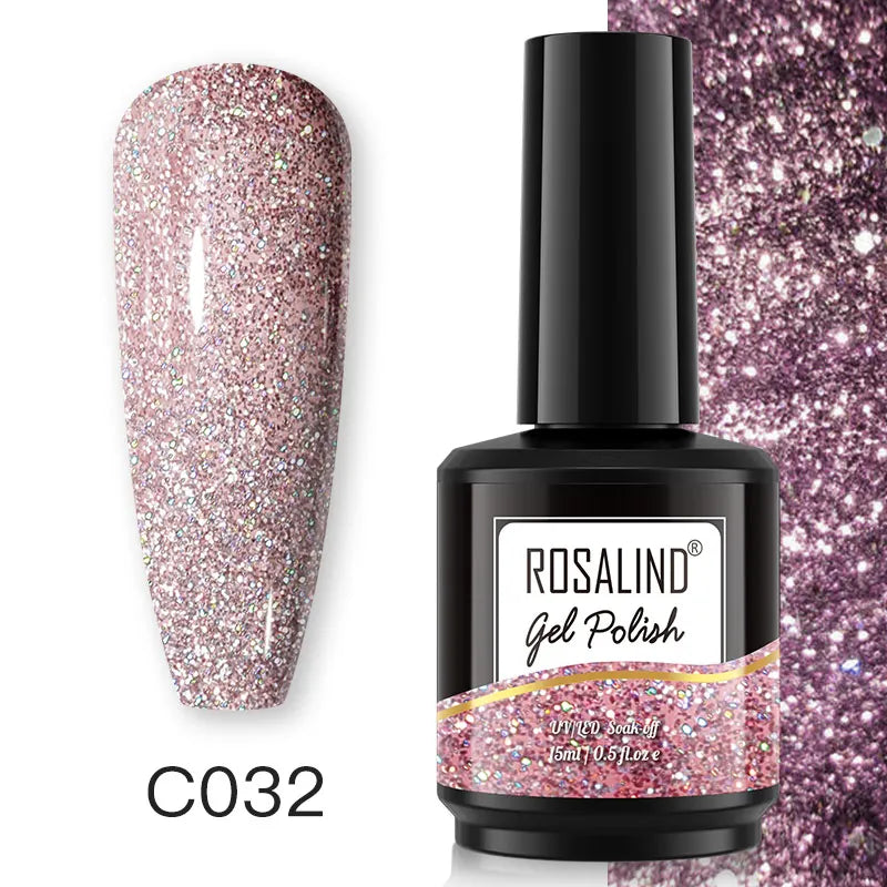 ROSALIND 15ML Pure Colors Nail Polish For Art Manciure Design Gel Nail Base Top Coat Semi Permanent Soak Off UV Gel Nail Varnish - Surpriseshopper.com