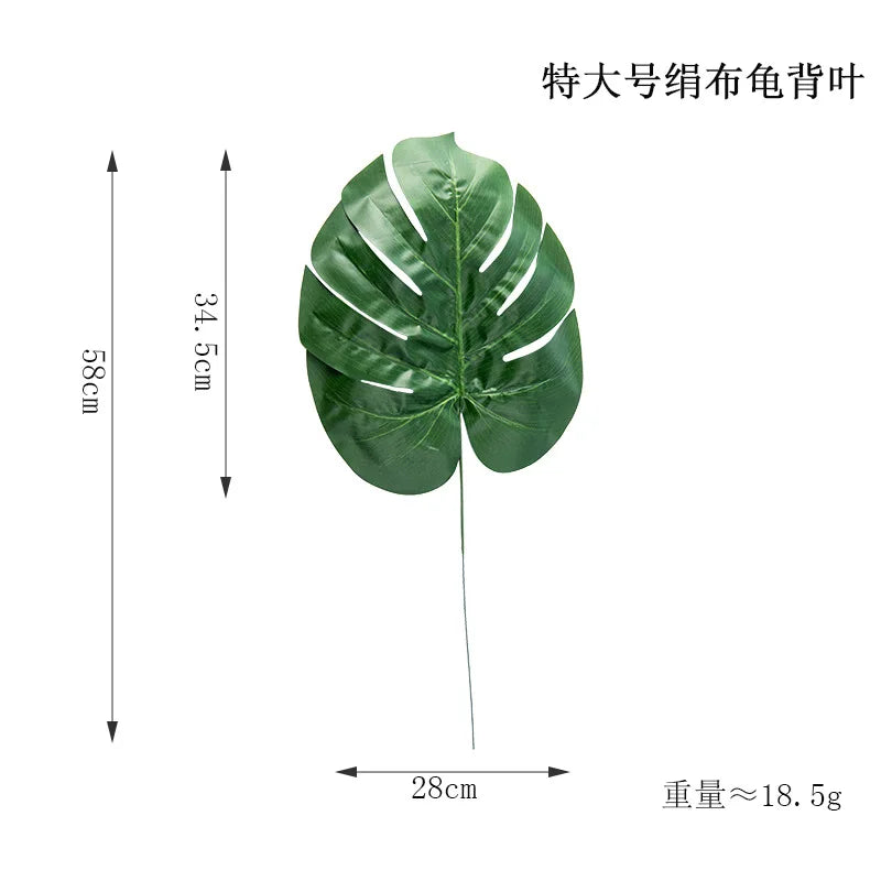 Artificial Tropical Monstera Kwai Palm Tree Leaves Home Garden Decoration Fake Plants Photography Background plante artificielle