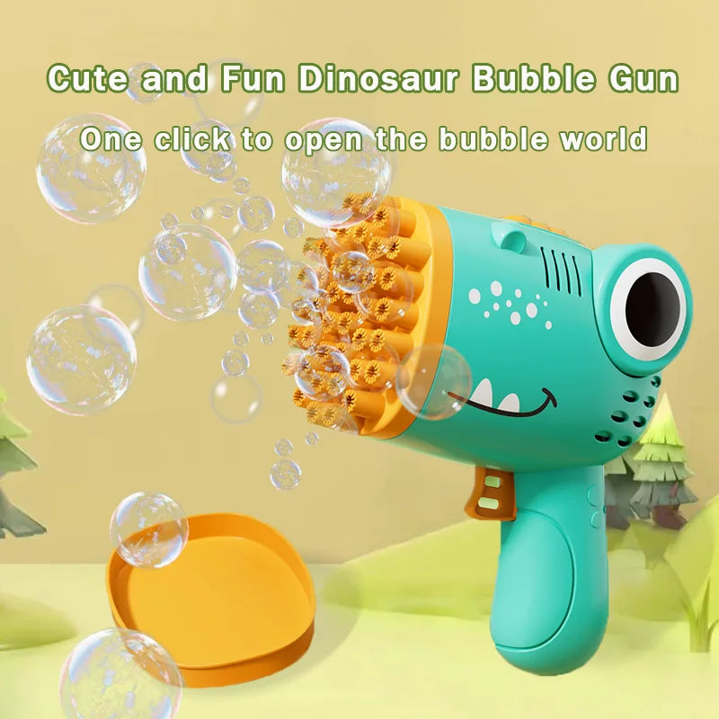 40 Hole Dinosaur Bubble Handheld Bubble Machine, Electric Bubble Gun Outdoor Wedding Party Toy(without Bubble Water) - Surpriseshopper.com